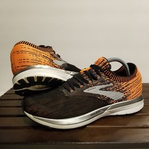 Brooks Ricochet Black Orange Silver Sz 9